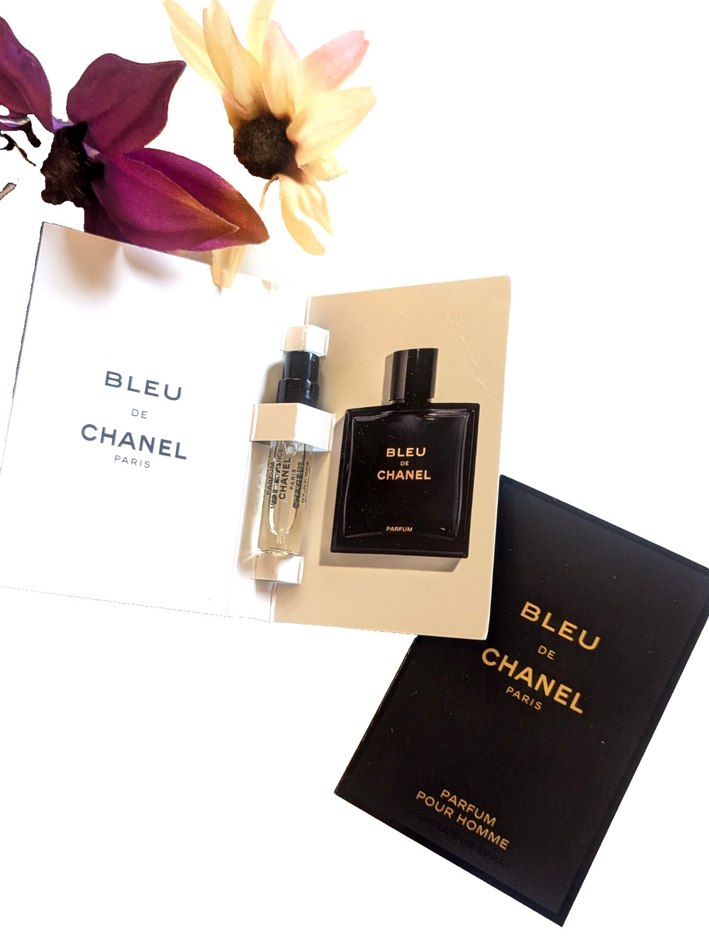 Chanel Bleu De Chanel PARFUM Pour Homme Men's Sample Spray .05oz 1.5ml 2x LOT 2